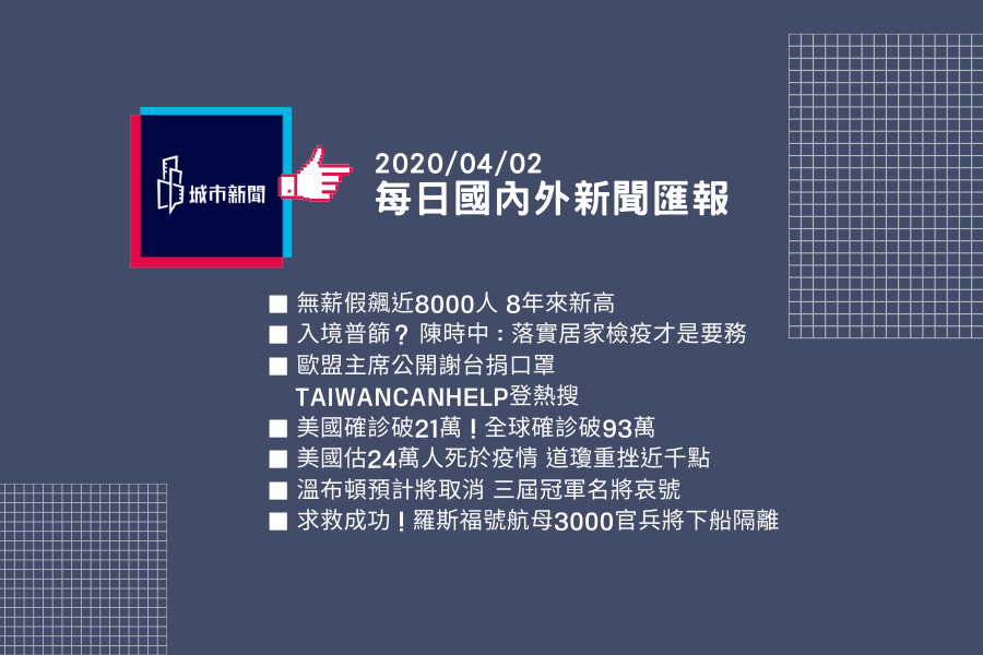 【疫情快報】每日國內外新聞匯報2020/04/02