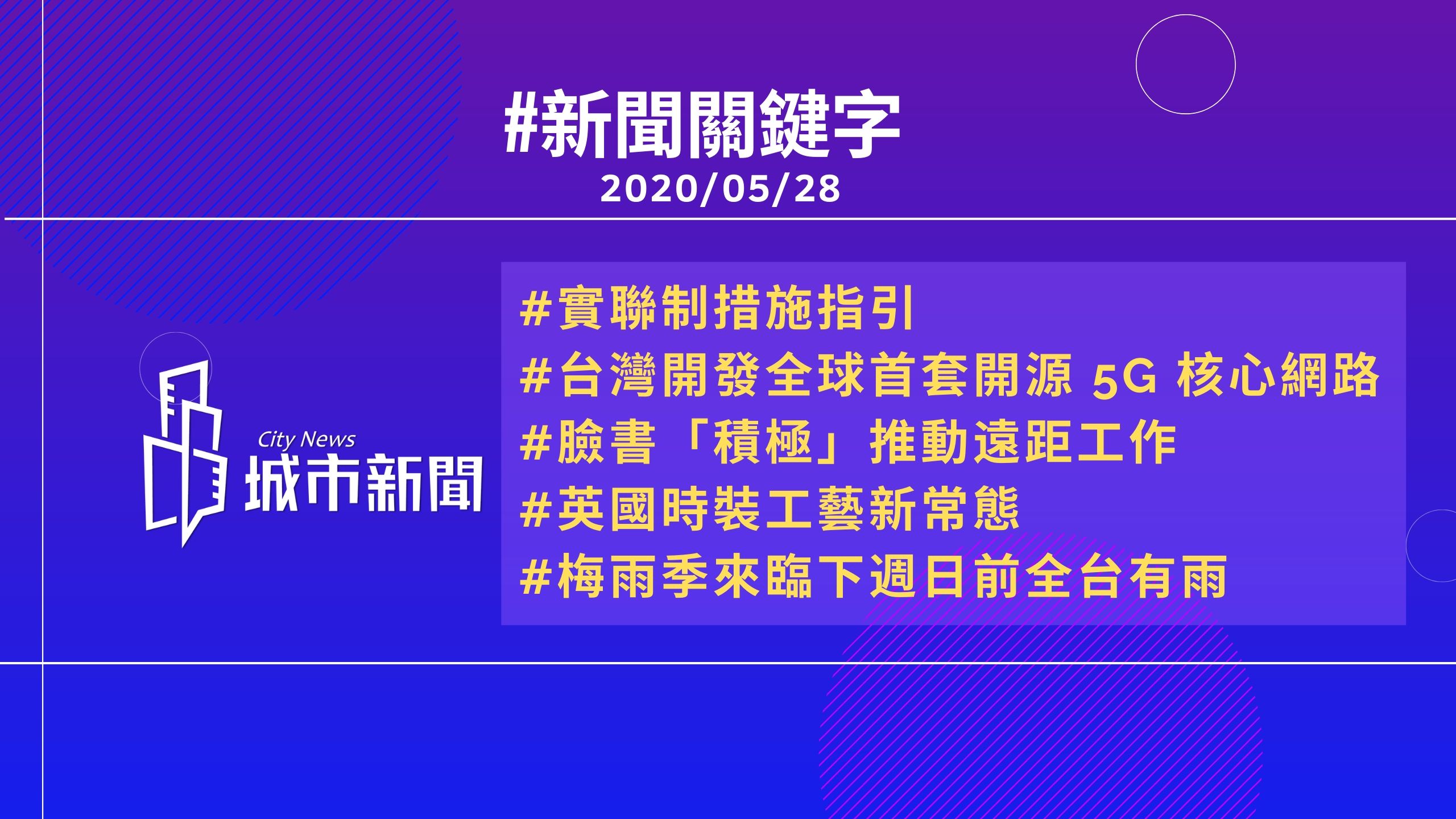 【城市新聞】新聞關鍵字 2020/05/28